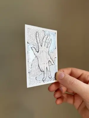Handsy aceo art card thumbnail 2
