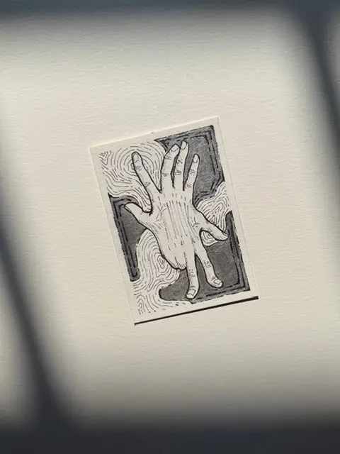 Handsy aceo art card