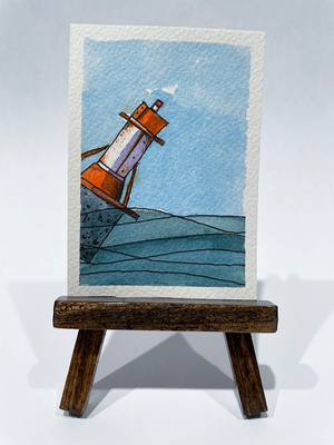 Buoy 58 aceo art card thumbnail 2