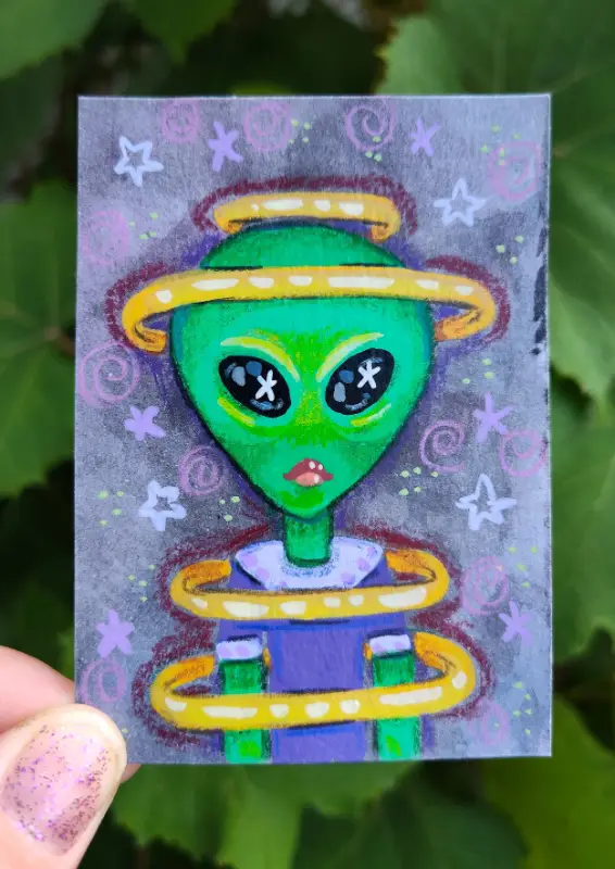 Space Babe 3/7 aceo art card