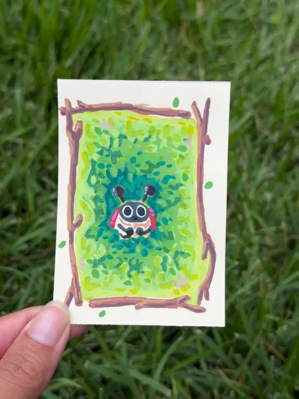 Portrait of a Ladybug aceo art card