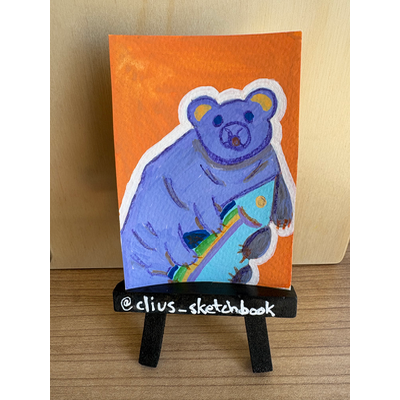 Waterbear Bear aceo art card thumbnail 2