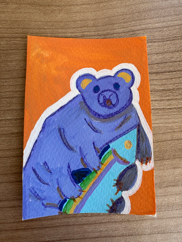 Waterbear Bear aceo art card