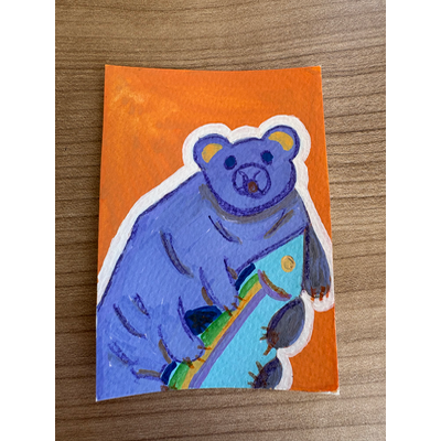 Waterbear Bear aceo art card thumbnail 1