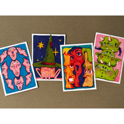 Trio aceo art card thumbnail 2