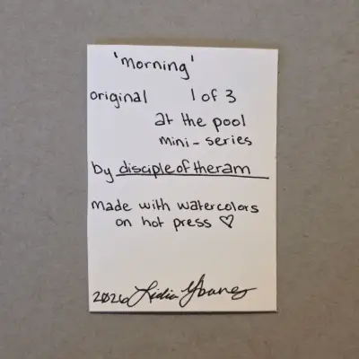 morning - A Day at the Pool mini series aceo art card thumbnail 2