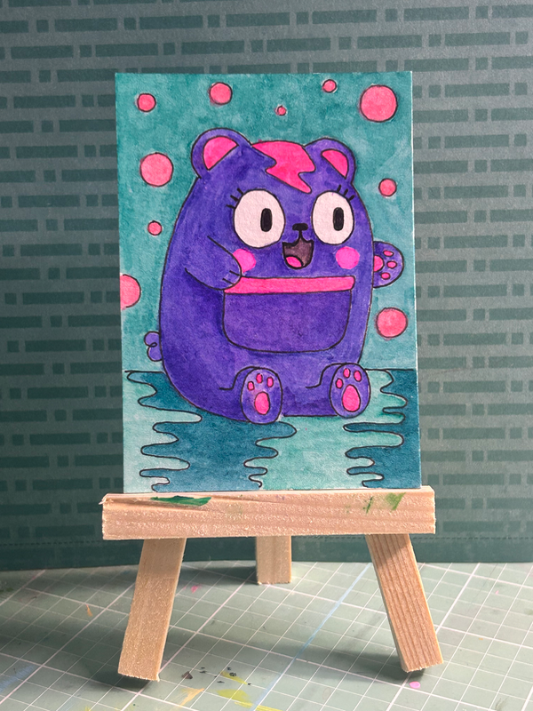 Surprised Luna aceo art card