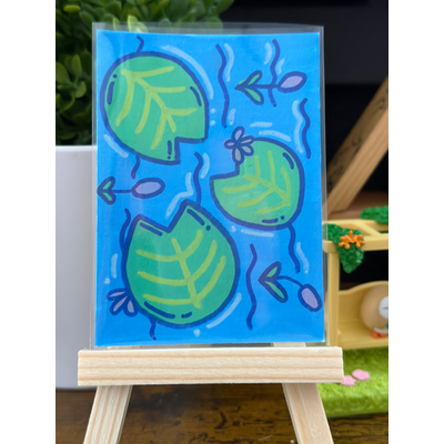 Lily Pond aceo art card thumbnail 1