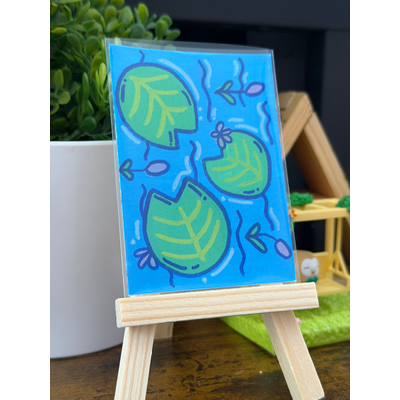Lily Pond aceo art card thumbnail 2