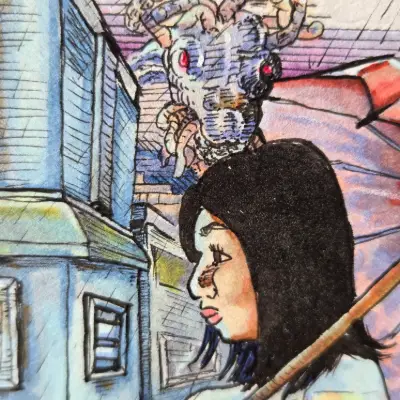 Caught In the Storm aceo art card thumbnail 2