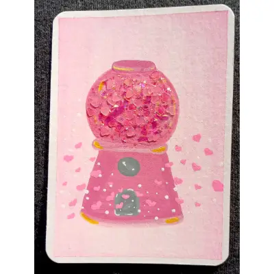 Pink Candy Surprise aceo art card thumbnail 1