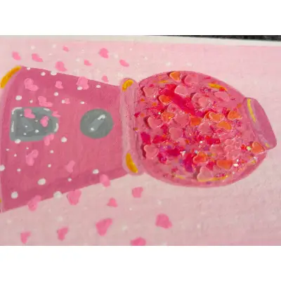Pink Candy Surprise aceo art card thumbnail 4