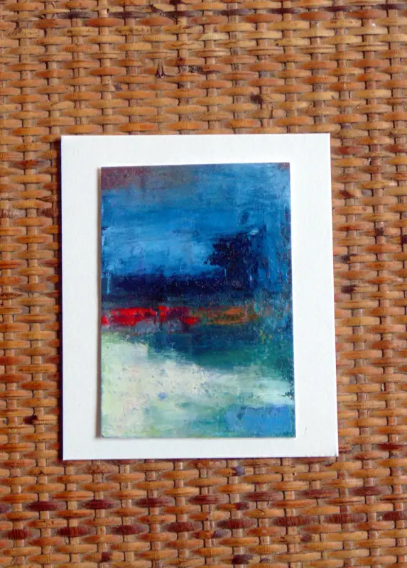 Red Horizon Original Oil Painting ACEO aceo art card