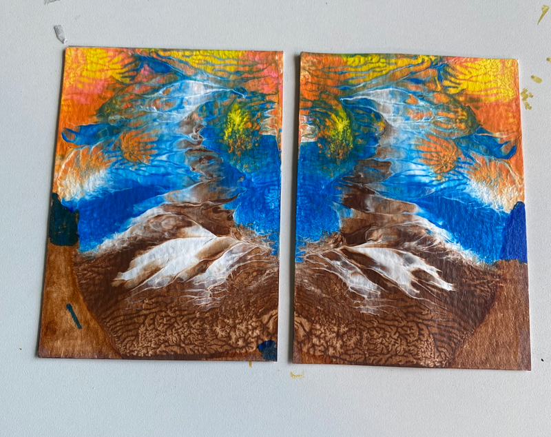 Abstract Art Set aceo art card