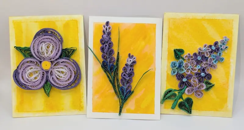 Violet, lavender, and liliac Bundle aceo art card