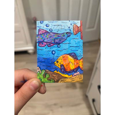 Under the Water aceo art card thumbnail 1