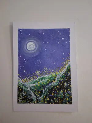 When There Were Fireflies aceo art card thumbnail 1