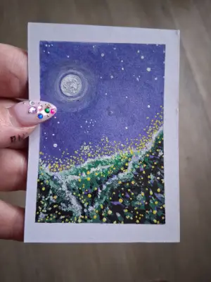 When There Were Fireflies aceo art card thumbnail 3