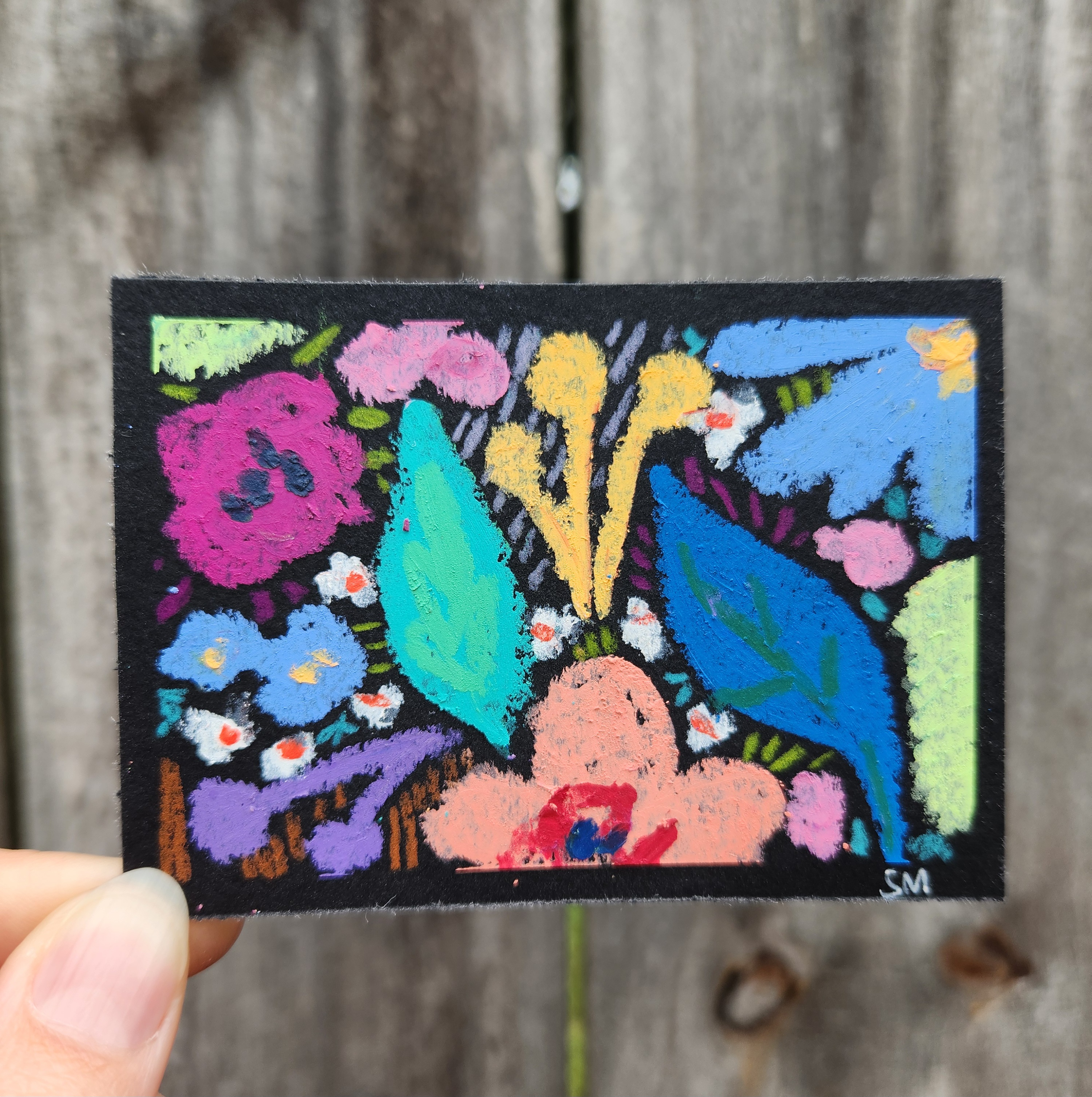 Abstract Florals aceo art card
