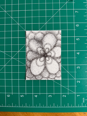 Abstract Flower ACEO Original Stipple Ink Drawing -  k8makesstuff aceo art card thumbnail 2