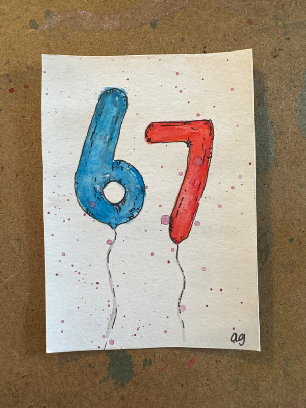 ‘Six seven’ aceo art card