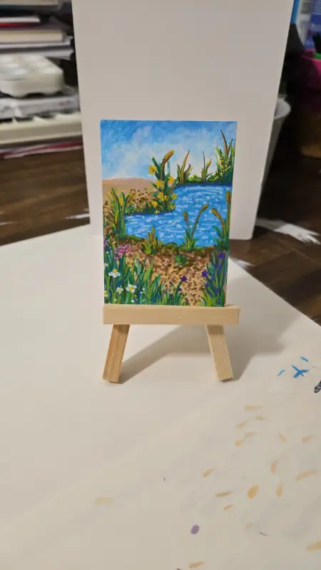Summer Pond aceo art card