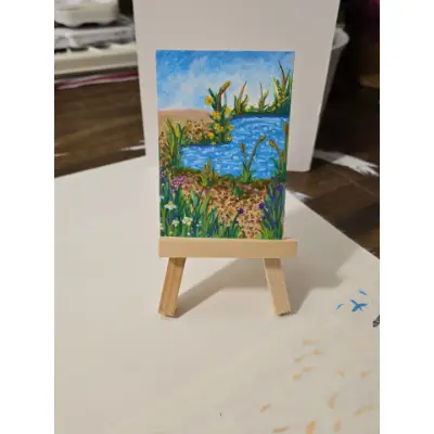Summer Pond aceo art card thumbnail 1