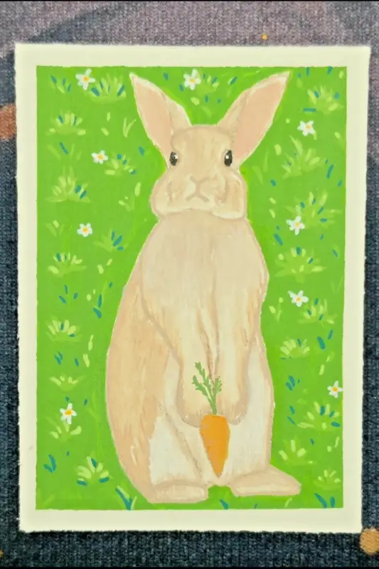 Rabbit aceo art card