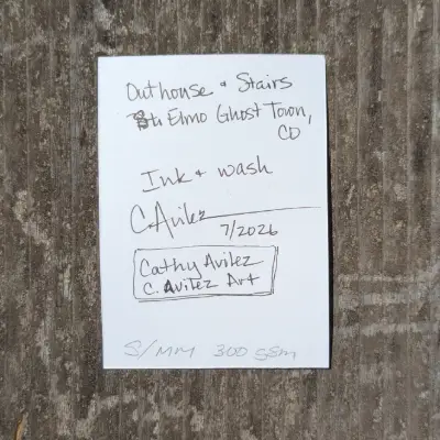 Outhouse and Stairs at St. Elmo aceo art card thumbnail 3