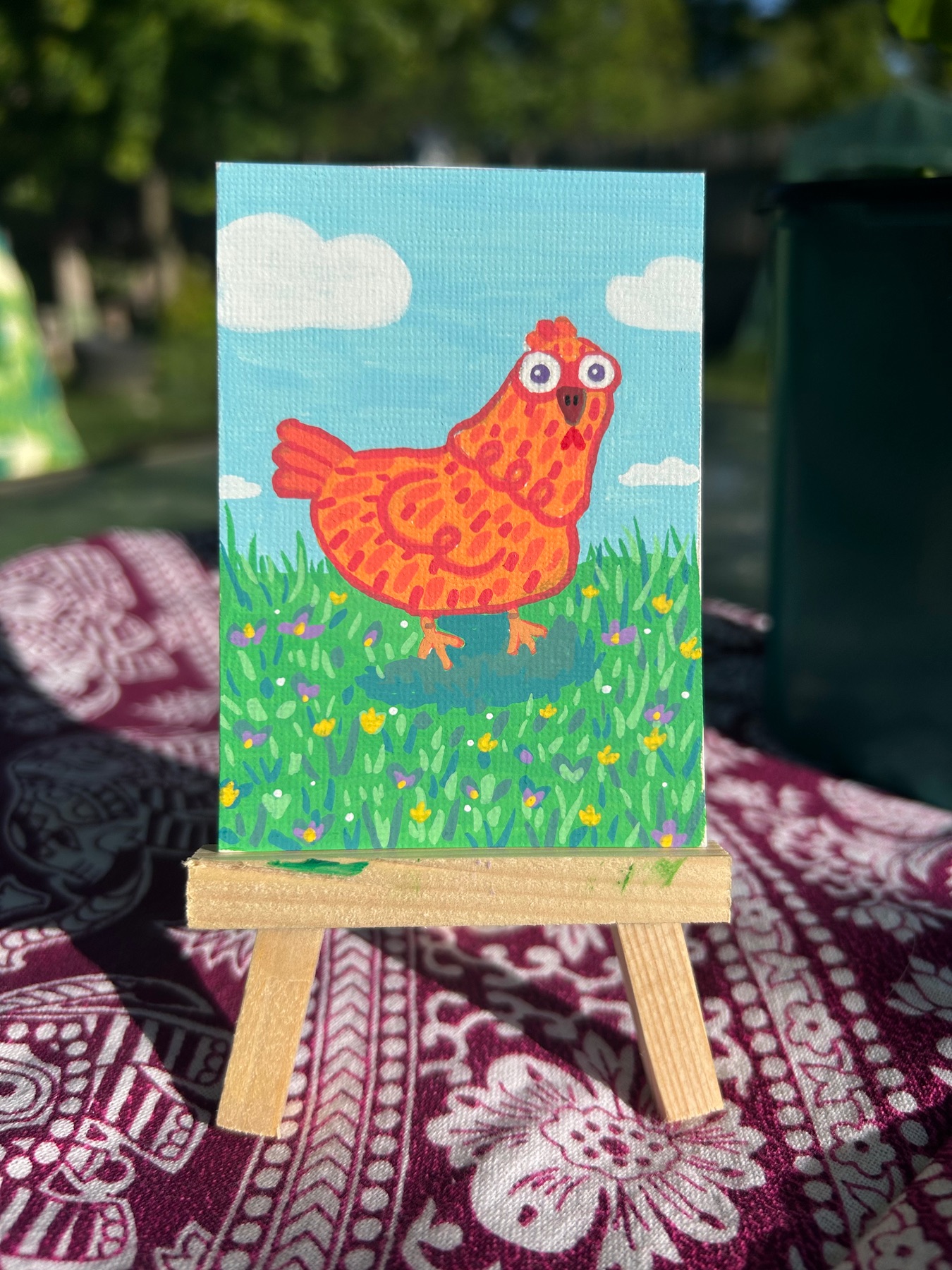 Cluck cluck aceo art card
