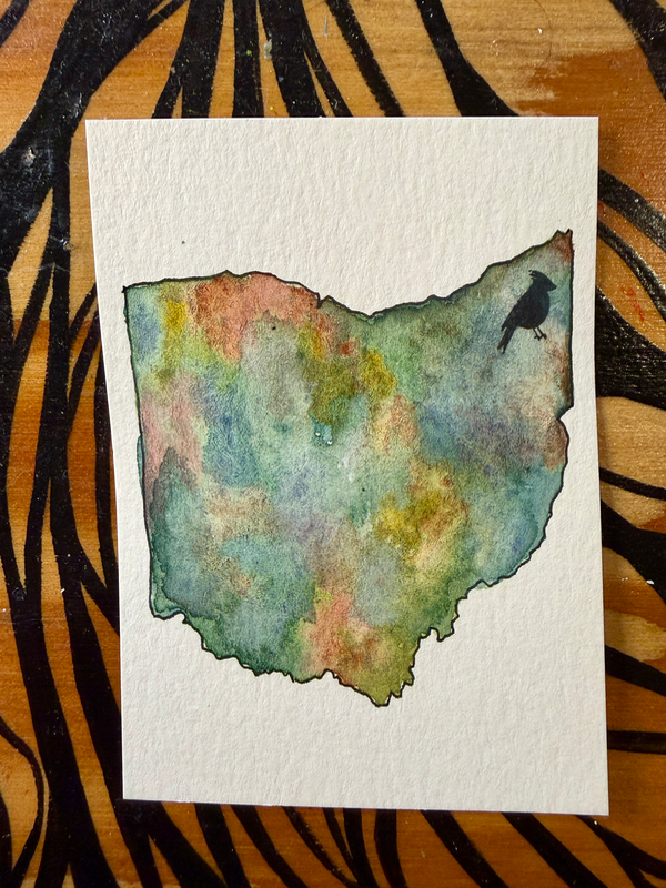 Ohio: Cardinal aceo art card