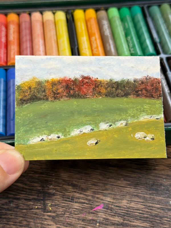 Fall Sheep aceo art card