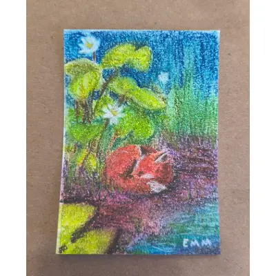 A Little Nap aceo art card thumbnail 1