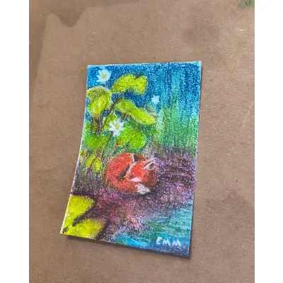 A Little Nap aceo art card thumbnail 2