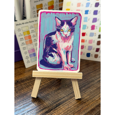Kitty Cat aceo art card thumbnail 2