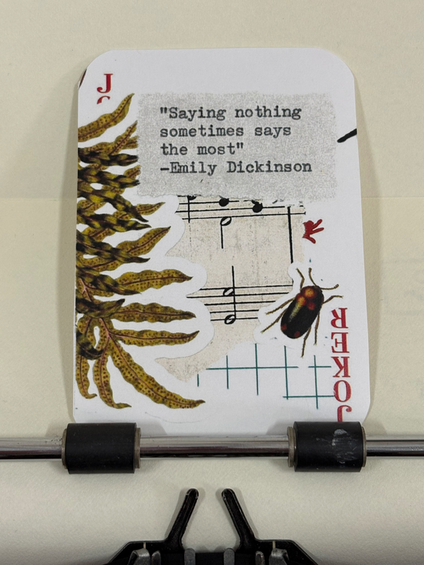 Beetle plant Emily Dickinson quote collage print by Mazerzine aceo art card