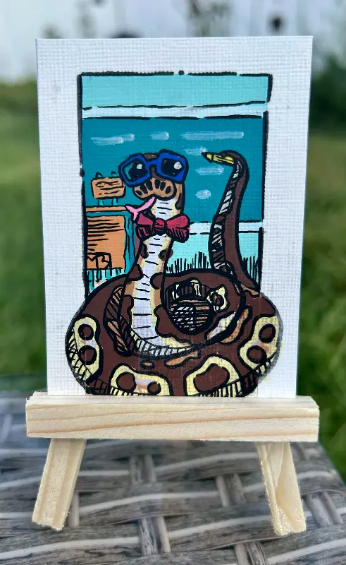 Herps with Jobs: Ball Python aceo art card