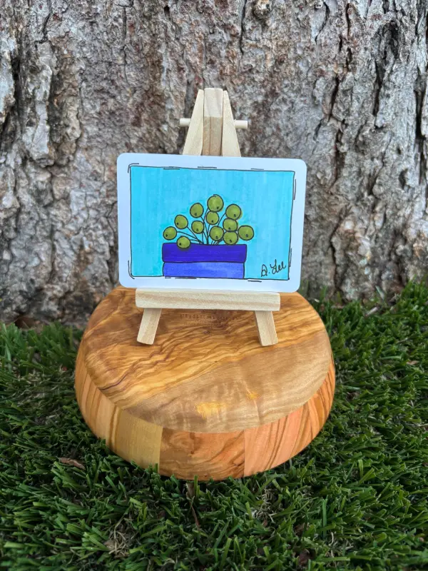 Poppy the Pilea aceo art card