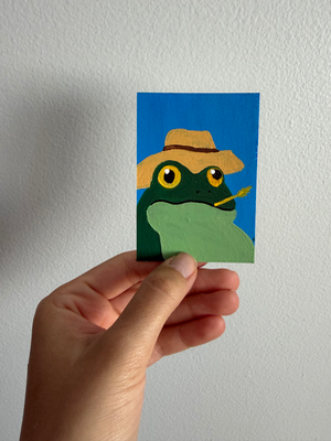 Original Frog ACEO | Country & Confetti #1/2 aceo art card thumbnail 1