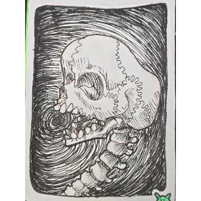 Emotions in Death: Anger aceo art card thumbnail 1
