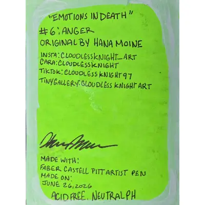 Emotions in Death: Anger aceo art card thumbnail 2