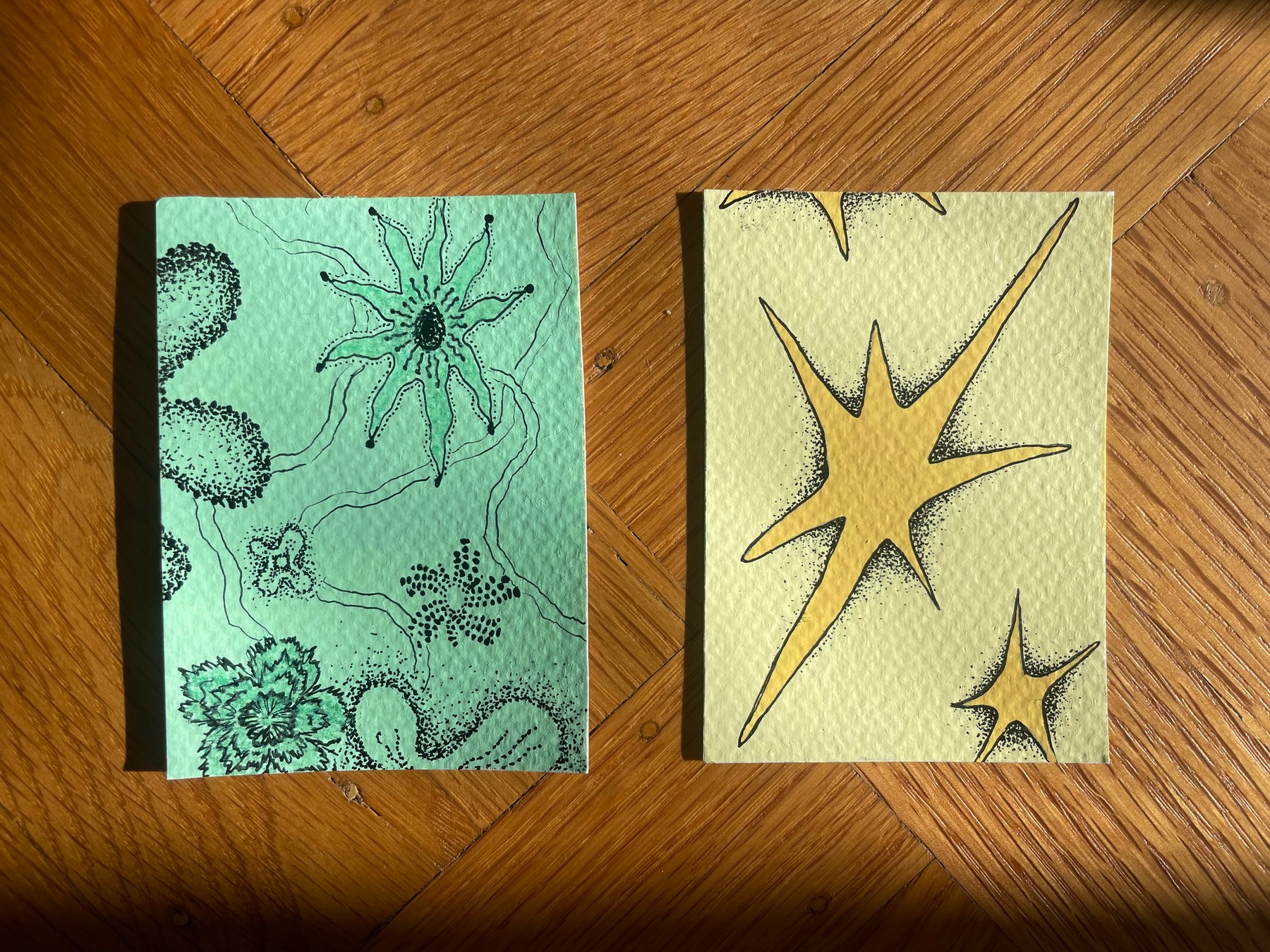 Pointillism Study aceo art card