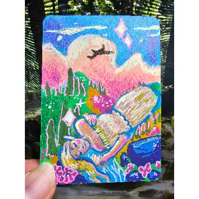 Sleeping Giant aceo art card thumbnail 1