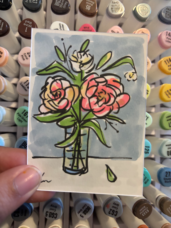 “Bouquet of Flowers” aceo art card