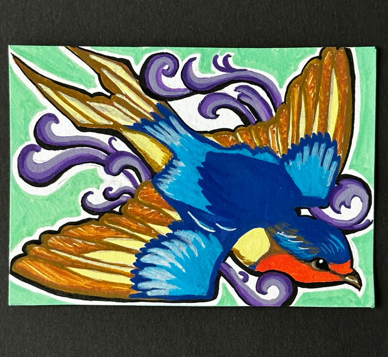 Barn Swallow aceo art card