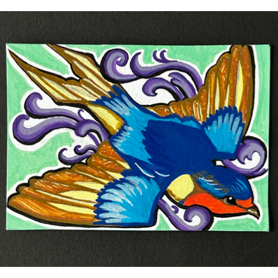 Barn Swallow aceo art card thumbnail 1