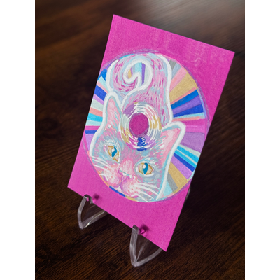 90s Nostalgia CD Kitty aceo art card thumbnail 3