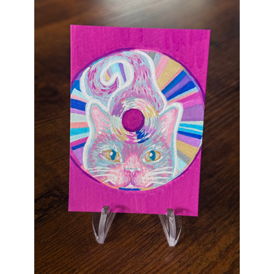 90s Nostalgia CD Kitty aceo art card thumbnail 2