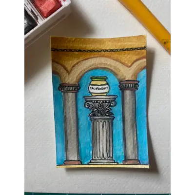 An Ode to Sauerkraut aceo art card thumbnail 1