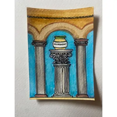An Ode to Sauerkraut aceo art card thumbnail 3